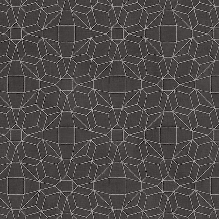 Manhattan Comfort Norfolk, Vinyl Kaleidoscope In Black And Silver Wallpaper, 205 In X 33 Ft = 56 Sq Ft Norfolk